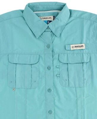Camisa para mujer Magellan Outdoors Laguna Madre Fish Gear, abotonada, manga corta Foto 1 de 4