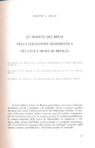 HN Arslan E. Le monete dei bruzi nella collez. dei Civici Musei di Brescia o235 - Imagen 1 de 1
