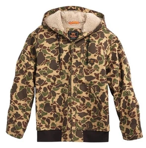 WALLS MINGUS DWR DUCK HOODED BOMBER WORK JACKET SHERPA LINED CAMO MEN’S MEDIUM - Picture 1 of 19