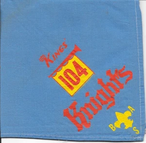 Kings Knights Unknown Council Troop 104 Neckerchief Boy Scouts BSA - Picture 1 of 1