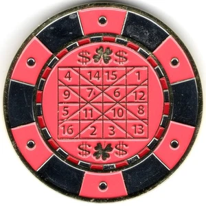 WOFS Feng Shui Magic Square Good Luck Token Winning Chip Talisman Challenge Coin - Bild 1 von 3