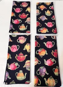 Servilletas de Cena Tela Jardín Teteras Juego de 4 Verduras Frutas Cosecha Floral - Imagen 1 de 14