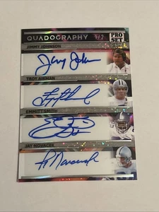 2024 Leaf Pro Set Sparkle Quadography Auto Johnson/Aikman/Smith/Novacek 1/2 - Picture 1 of 2
