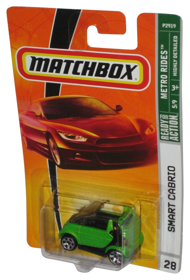Matchbox Metro Rides 5/9 (2008) Green Smart Cabrio Toy Car #28 - Image 1 of 1