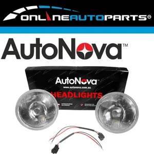7" Semi Sealed Beam 178mm Round Curved Glass Std Lense Headlight Pair H4 Type - Picture 1 of 7