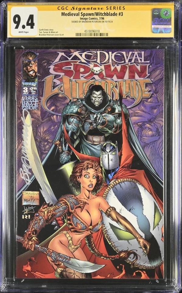 Medieval Spawn / Witchblade #3 CGC 9.4 Brandon Peterson - Image 1 of 1
