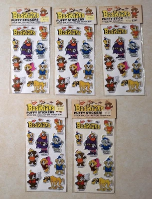 Vintage The Biskitts Puffy Stickers 1980s 1983 Hanna Barbera NEW SEALED - Image 1 of 3