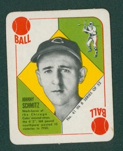 1951 Topps Blue Backs Baseballkarte - #41 Johnny Schmitz, EXMT+ - Bild 1 von 2