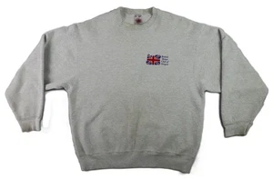 VTG 90s USA Adult L British Motor Club of Oregon Gray Crew Neck Sweatshirt - Picture 1 of 13