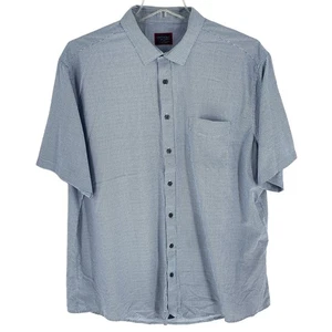 UNTUCKit Mens 3XLT White Blue Tiefenbrunner Print Short Sleeve Button Down Shirt - Picture 1 of 9
