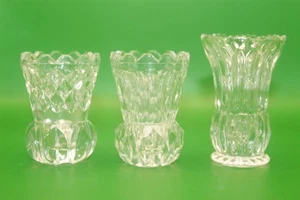 3 DIFFERENT LEAD CRYSTAL TOOTHPICK HOLDERS NO BOX (READ) - Picture 1 of 3