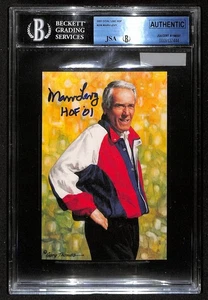 Marv Levy HOF signiert/Einlage Torlinie Kunst GLAC Postkarte Rechnungen/Chefs BAS 201851 - Bild 1 von 2