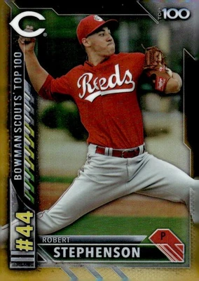 2016 Bowman #BTP-44 Robert Stephenson Bowman Scouts' Top 100 Gold #/50 - Image 1 of 2