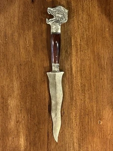 Vintage Messing & Rosenholz Löwenkopf Brieföffner ~ Flaschenöffner ~ Thai Thailand - Bild 1 von 17