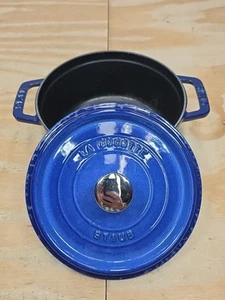 Staub Gusseisen Dutch Oven 2 Quart (8 Tassen) rund La Cocotte matt blau # 18 Frankreich - Bild 1 von 22