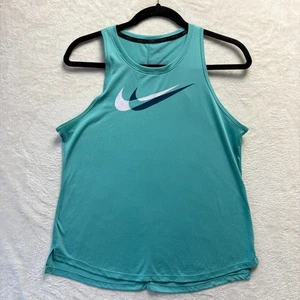 Camiseta sin mangas deportiva Nike Dri-FIT para mujer talla grande verde azulado Swoosh sin mangas - Imagen 1 de 8