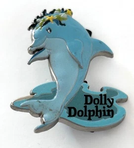 Vintage Seaworld Sea World Dolly Dolphin Orlando Enamel Lapel Pin - Picture 1 of 3