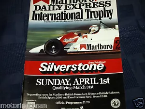 PROGRAMM SILVERSTONE INTERNATIONAL TROPHY 1984 F2 ROLF BILAND JO GARTNER FERTE - Bild 1 von 2