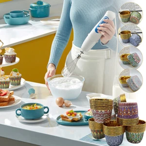 50pcs Gold Cupcake Liners Eid Mubarak Muslim Foil Muffin Baking Cupcake Holder - Bild 1 von 14