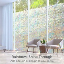 Window Film Static Privacy Protection Rainbow Effect Stained 3D Glass Anti UV