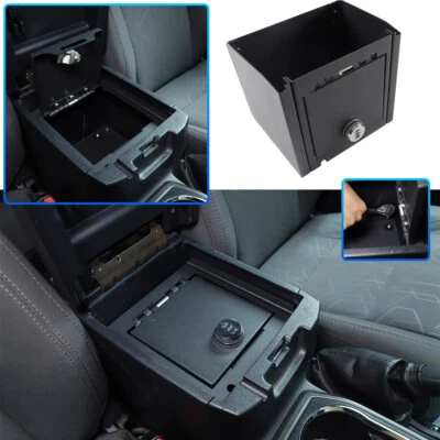 Caja de almacenamiento segura de consola central con bloqueo para Toyota Tacoma 2016-2023 EE. UU. Foto 1 de 4