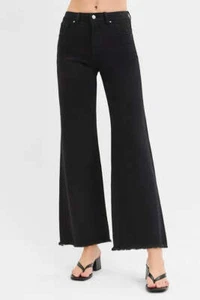 RISEN Full Size Tummy Control High Rise Wide Jeans Plus Size - Picture 1 of 18