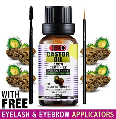 ETRONG 100% Pure Organic Castor Oil for Eyelashes ❤️ Eyebrows Hair Growth Body Care 🔥✅