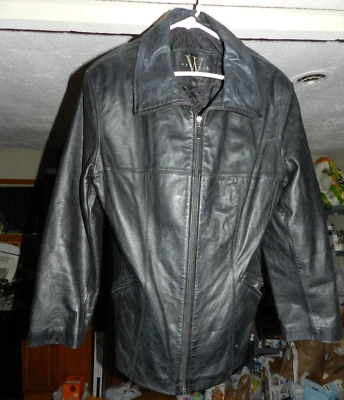 Casaco interno acolchoado vintage masculino Winlit couro preto tamanho G - Imagem 1 de 4