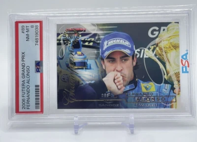 2006 FUTERA F1 GRAND PRIX #89 FERNANDO ALONSO CHAMPIONS PSA 8 EXTREMELY RARE - Image 1 of 4