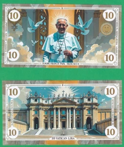 VATICAN 10 LIRE 1936 - 2025 Pope Francis Francesco UNC 0008 -- privat issued - Picture 1 of 1