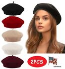 Women's Wool Beret Winter Warm Solid Color Classic Traditional Artist Hat USA