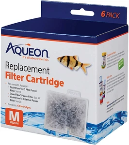 6 Pack Medium Aqueon Aquarium Tank Replacement Filter Cartridge, Fits Quietflow - Picture 1 of 12