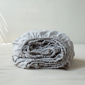100% Linen Fitted Sheet Stone Washed Solid Color - (1 Piece) 14 inch Deep Poc... - Picture 1 of 8