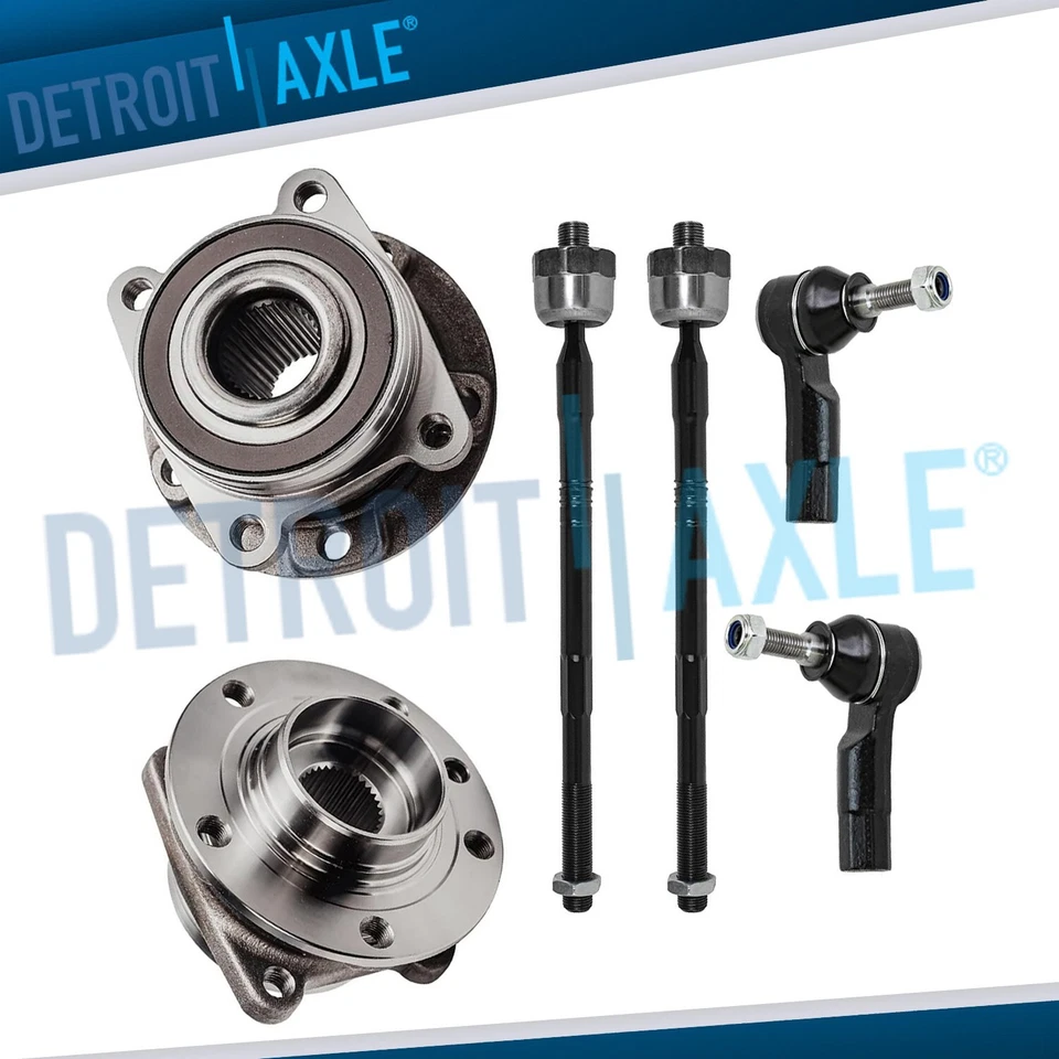 6pc Front Wheel Hub Bearings Tie Rods for 2014 2015 2016 2017 2018 Jeep Cherokee - Image 1 of 4