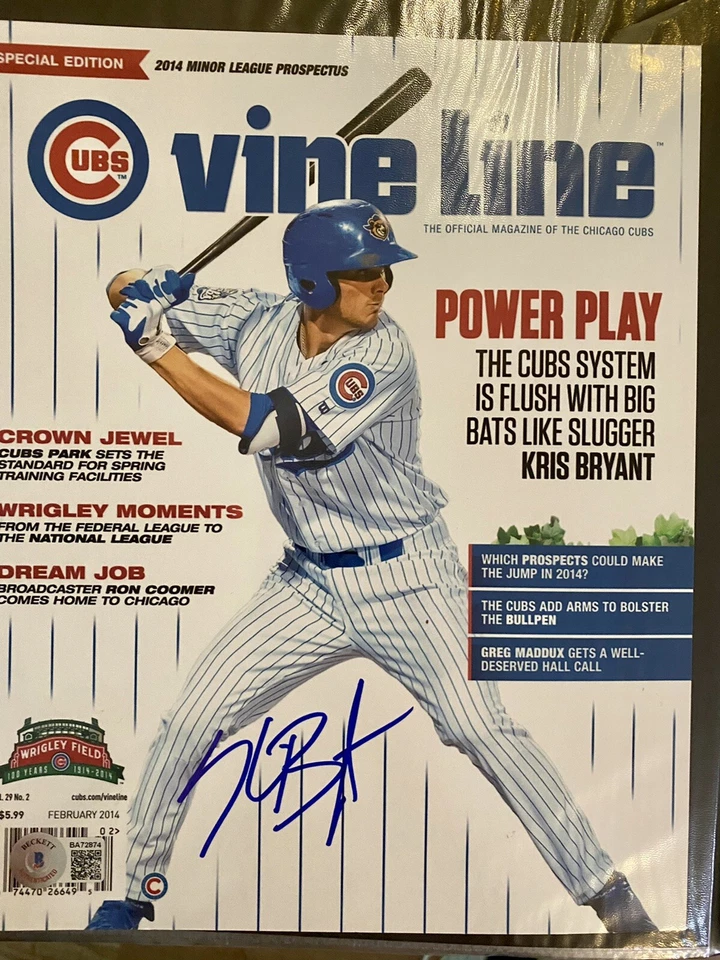 Kris Bryant Autograph Signed 8x10 Photo Chicago Cubs Beckett - Image 1 of 1