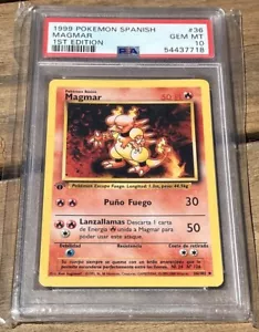 PSA 10 Gem Mint 1st Edition Magmar 1999 Pokemon Base Set SPANISH #36 - Picture 1 of 2