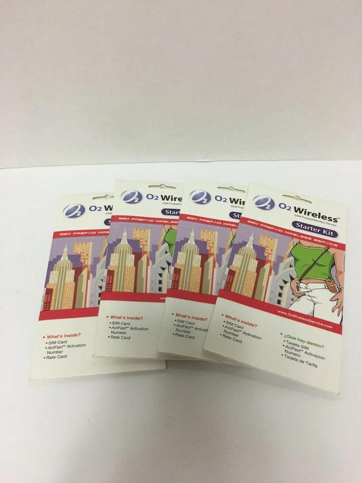lot of 5 O2 wireless gsm prepaid wireless service starter kit - Image 1 of 3