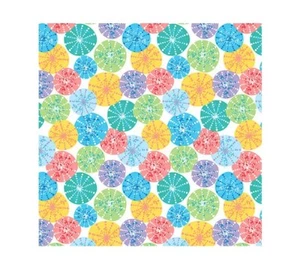 Nautical Fabric | Seas Day Multicolor Sand Dollar Toss White | Studio E YARD - Picture 1 of 1