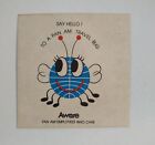 Pan Am Pan American Airlines Vintage Sticker Say Hello Travel Bug 2.5" a