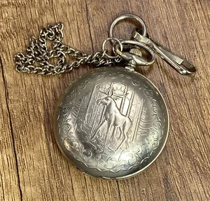 Rare Raketa Cardinal Elk Pocket watch vintage mechanical Soviet Era USSR - Picture 1 of 15