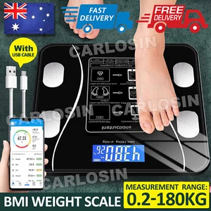Bluetooth Body Fat Scale, BMI Smart Digital Bathroom Weighing Scales Body NEW - Picture 1 of 13