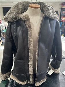 Vintage Avalanche 3 Genuine Shearling Leather & Suede Italy Bomber Jacket SZ-3XL - Picture 1 of 16