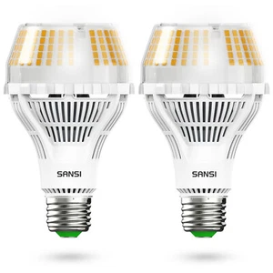 SANSI 4000LM LED Light Bulbs 250W Equivalent Dimmable Energy Efficient 2 Pack - Picture 1 of 15