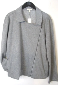 $268 Chaqueta EILEEN FISHER XL Luna Algodón Espiga Tejido Moto Cremallera Nueva con Etiquetas - Imagen 1 de 9