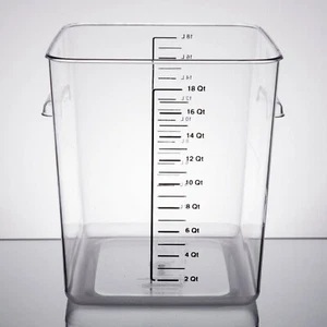 Rubbermaid Clear Square Food Storage Container w Litre Graduations 17 Litre - Picture 1 of 5