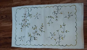 Whole Home 20 x 33" Akzent Teppich - weiß oder beige mit Blumen Sears 100% Baumwolle - Bild 1 von 11