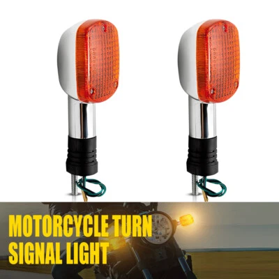 2X LED Motorcycle Turn Signals Indicator Amber Blinker Light Universal Mini Lamp - Image 1 of 4