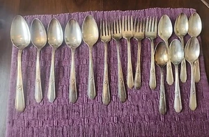 Wm Rogers 1937 Memory Hiawatha Silberteller Besteck 16 Teile Konvolut - Bild 1 von 6