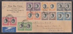 SW Africa Scott 125-32 FDC - 1937 Coronation Issue T1a - Imagen 1 de 1
