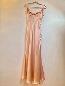 Coast Satin Slip Maxi Midi Dress in Pale Pink Peach Size 8 / S Summer party - Picture 1 of 5